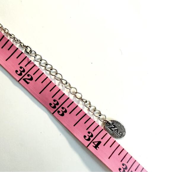 ZAD Silvertone & Turquiose Bead Statement Necklace Long Pendant Boho Bohemian - Picture 6 of 9